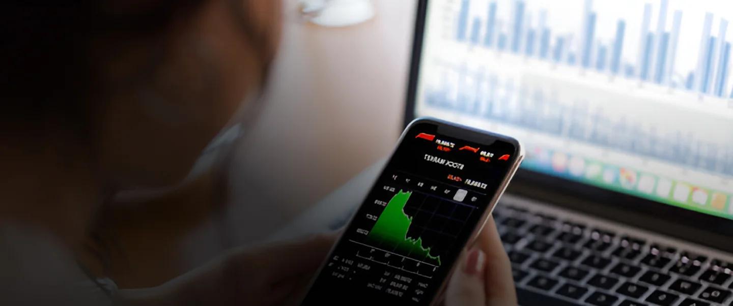 Alternative Investment Fund (AIF) market dashboard showcasing startup growth charts and digital candlestick trends for angel investors
